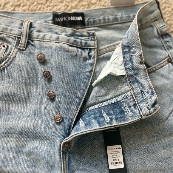 Cross over straight leg jeans (Non Stretch) - Picture 7 of 8